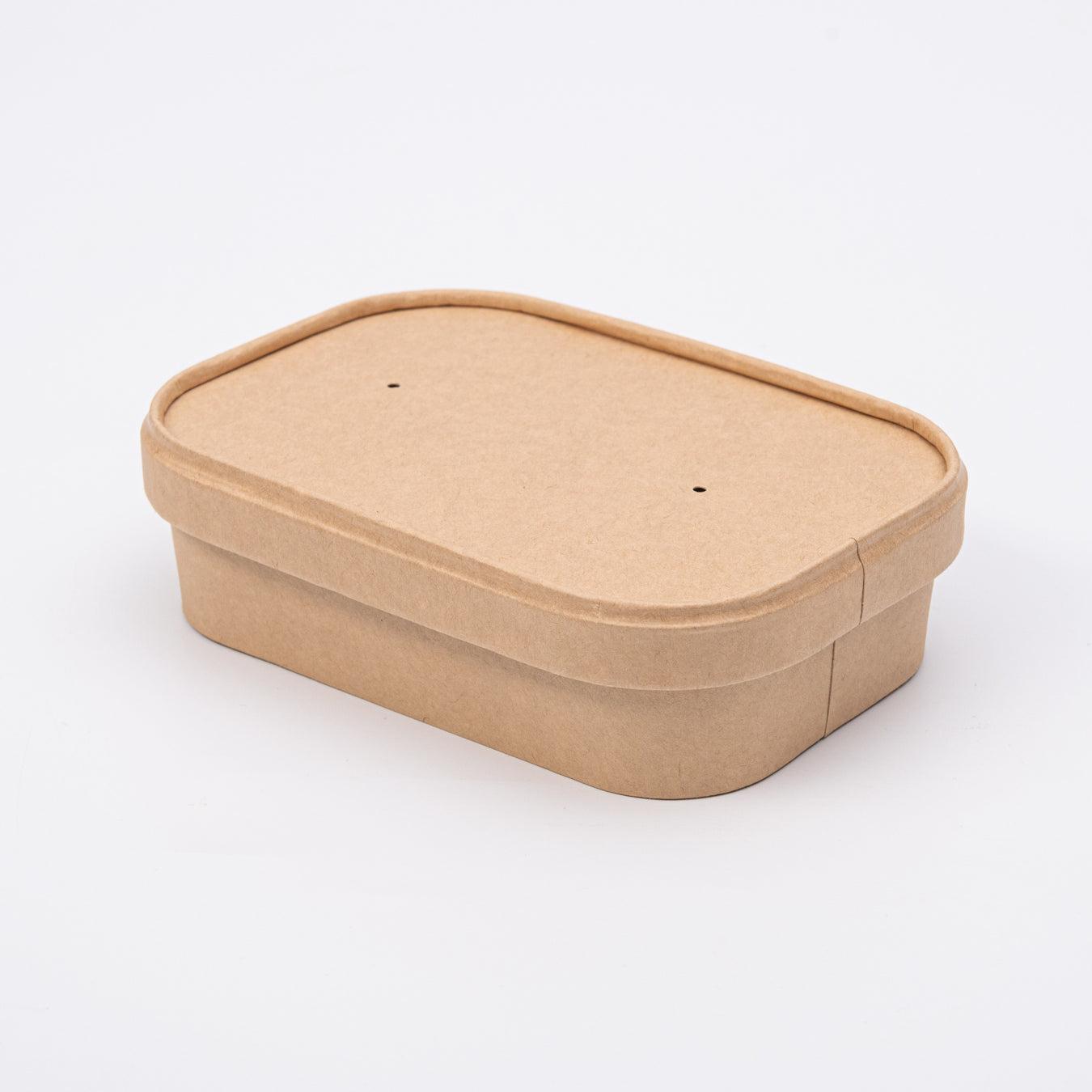 Rectangular bowls for soup or salad made of kraft cardboard